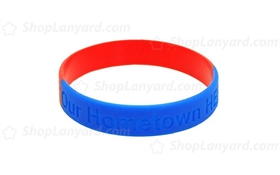 Debossed Silicone 2 Color Segmented Wristband-DW12ASE
