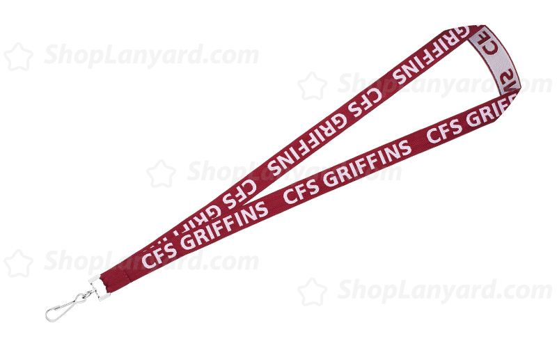 Rust Red Custom Woven Lanyard-WL20cxS