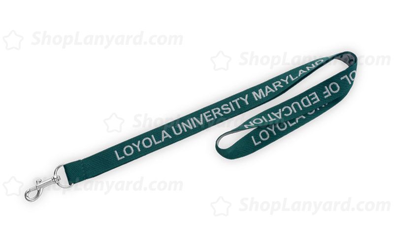 Dark Green Custom Woven Lanyard-WL20fxS