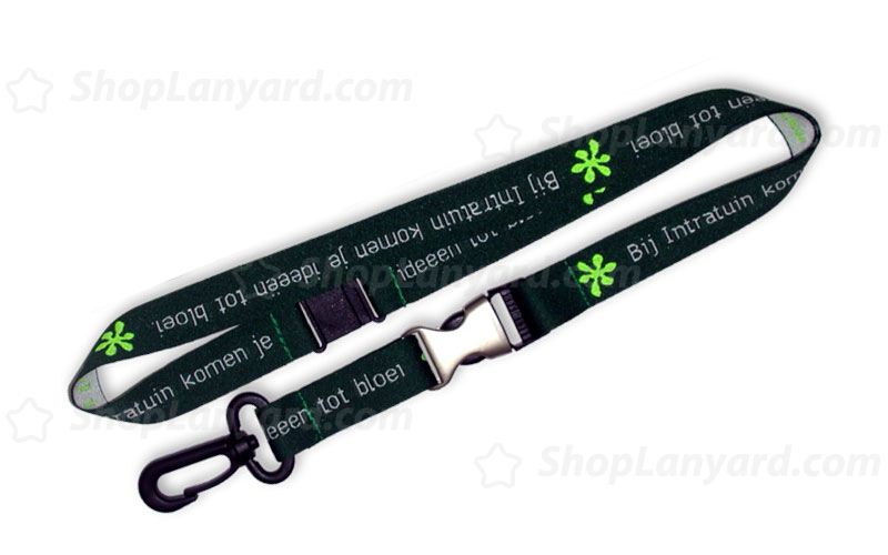 Black Custom Woven Lanyard-WL20hopxS