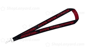 Solid Black Custom Woven Lanyard-WL20cxS