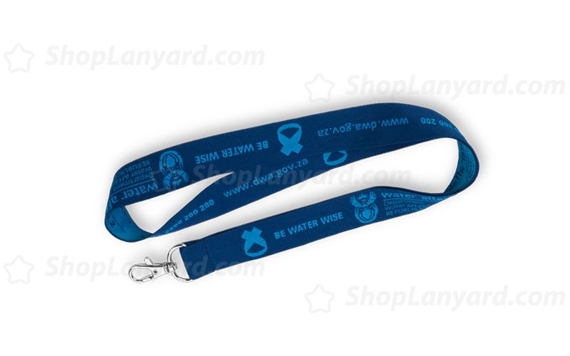 Blue Custom Woven Lanyard-WL25bxS