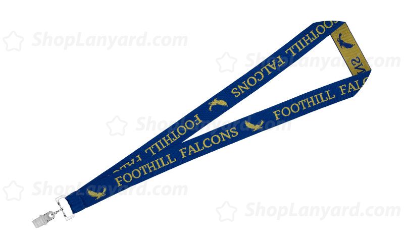 Blue Custom Woven Lanyard-WL25dxS