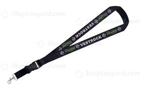 Solid Black Dye-Sublimated Lanyard-DSL20fpxS