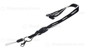 Black Binary Polyester Lanyard-BPL20absopxS