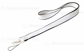 White Binary Polyester Lanyard-BPL20bsxS