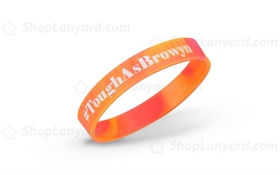 Orange Printed Silicone Wristband-PW12ASW