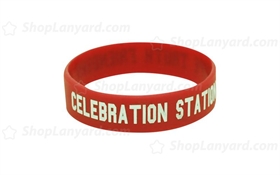 Red Printed Silicone Wristband-PW19ASO