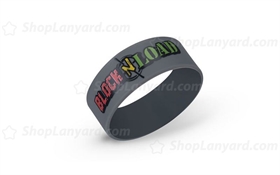 Gray Black Printed Silicone Wristband-PW25ASO