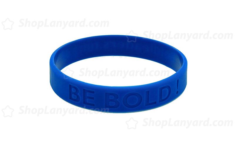 Dark Blue Debossed Silicone Wristband-DW12ASO