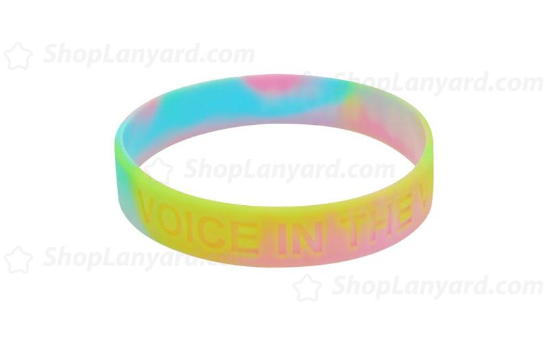 Multi Color Debossed Silicone Wristband-DW12ASW