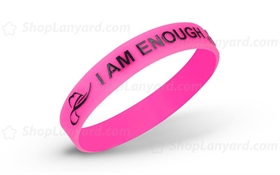 Solid Pink Embossed Silicone Wristband-EPW12ASO