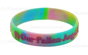 Multi Color Embossed Silicone Wristband-EPW12ASW