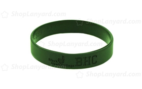 Dark Green Debossed Silicone Wristband-DW12ASO