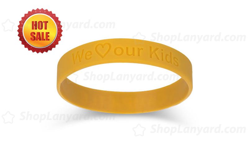 Yellow Debossed Silicone Wristband-DW12ASO